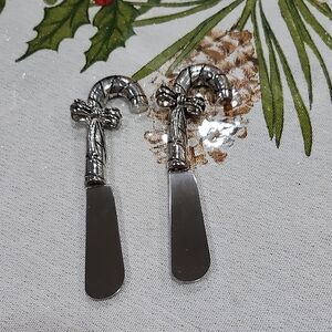 CANDY CANE STAINLESS STEEL BUTTER/CHEESE SPREADER SET